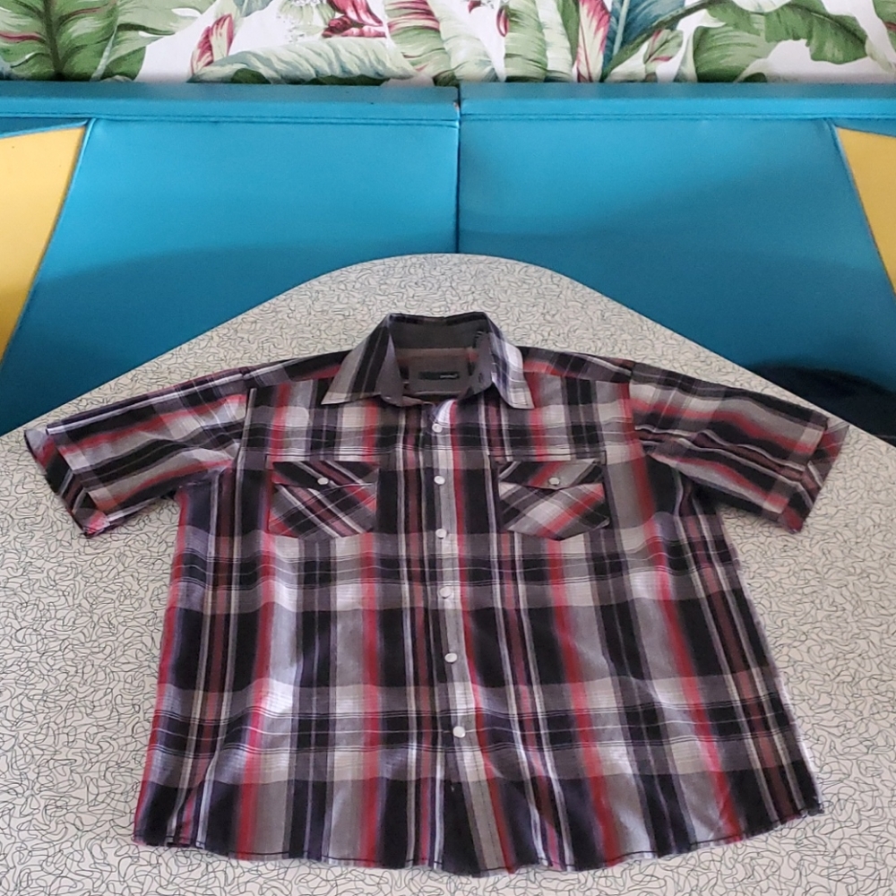 Men's Western Style Short Sleeve Button Up Shirt
